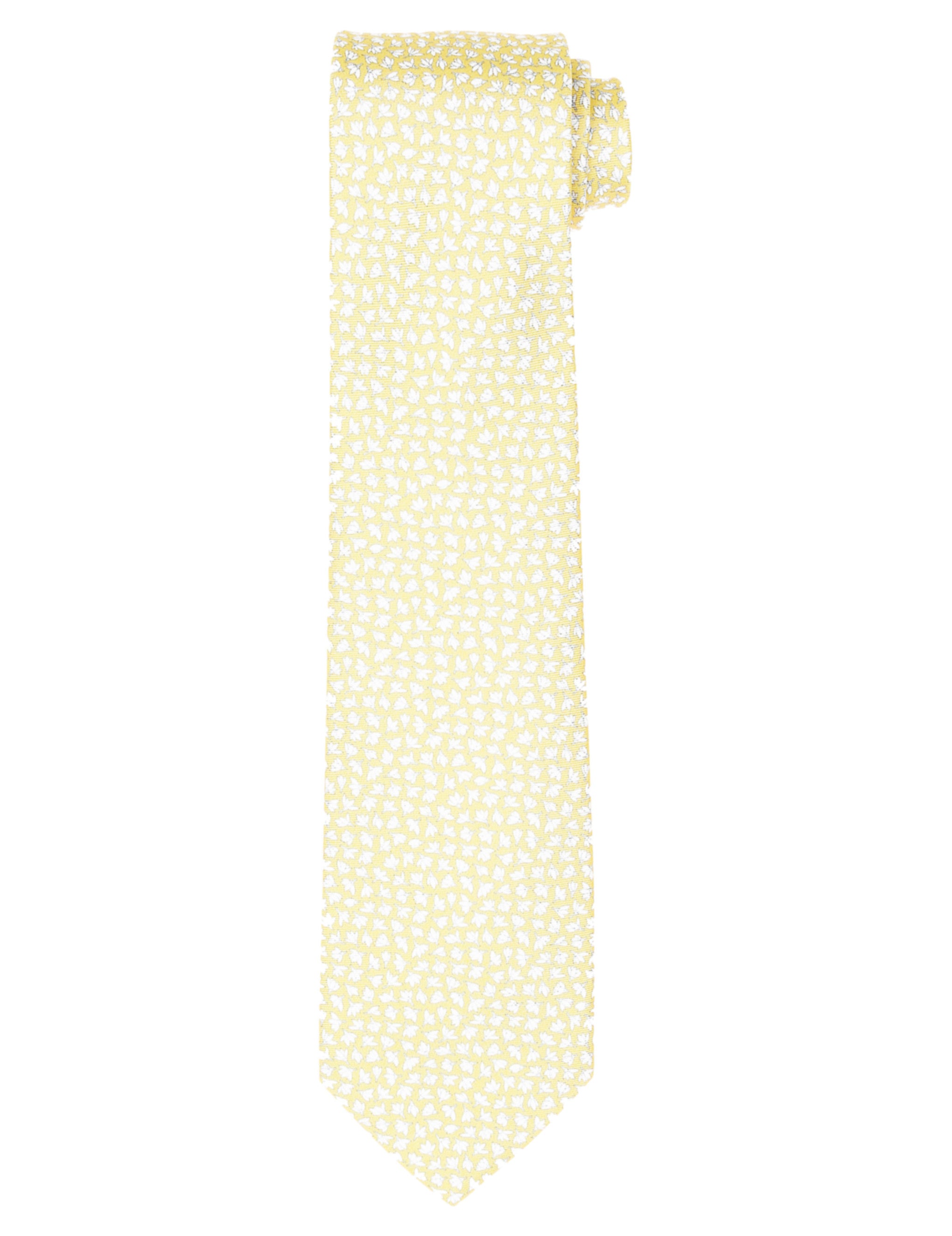 Corbata hojas Amarillo/gris
