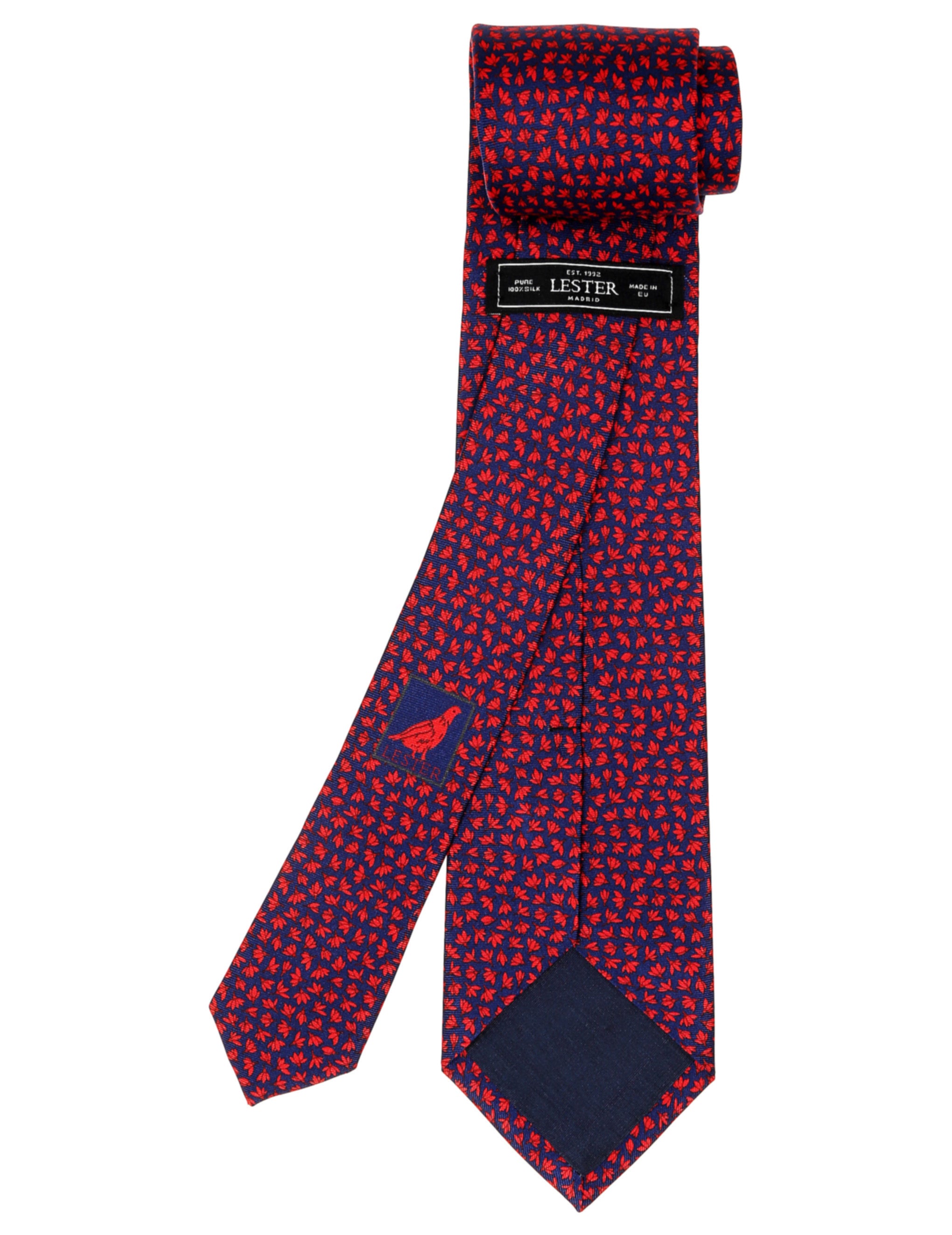 Corbata hojas Azul/rojo