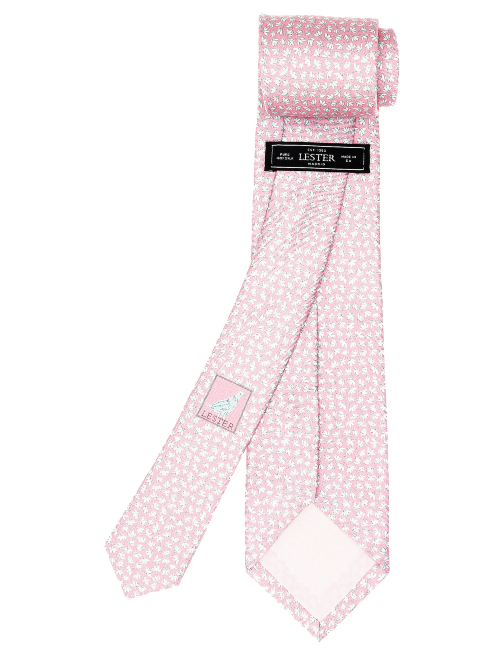Corbata hojas Rosa/azul