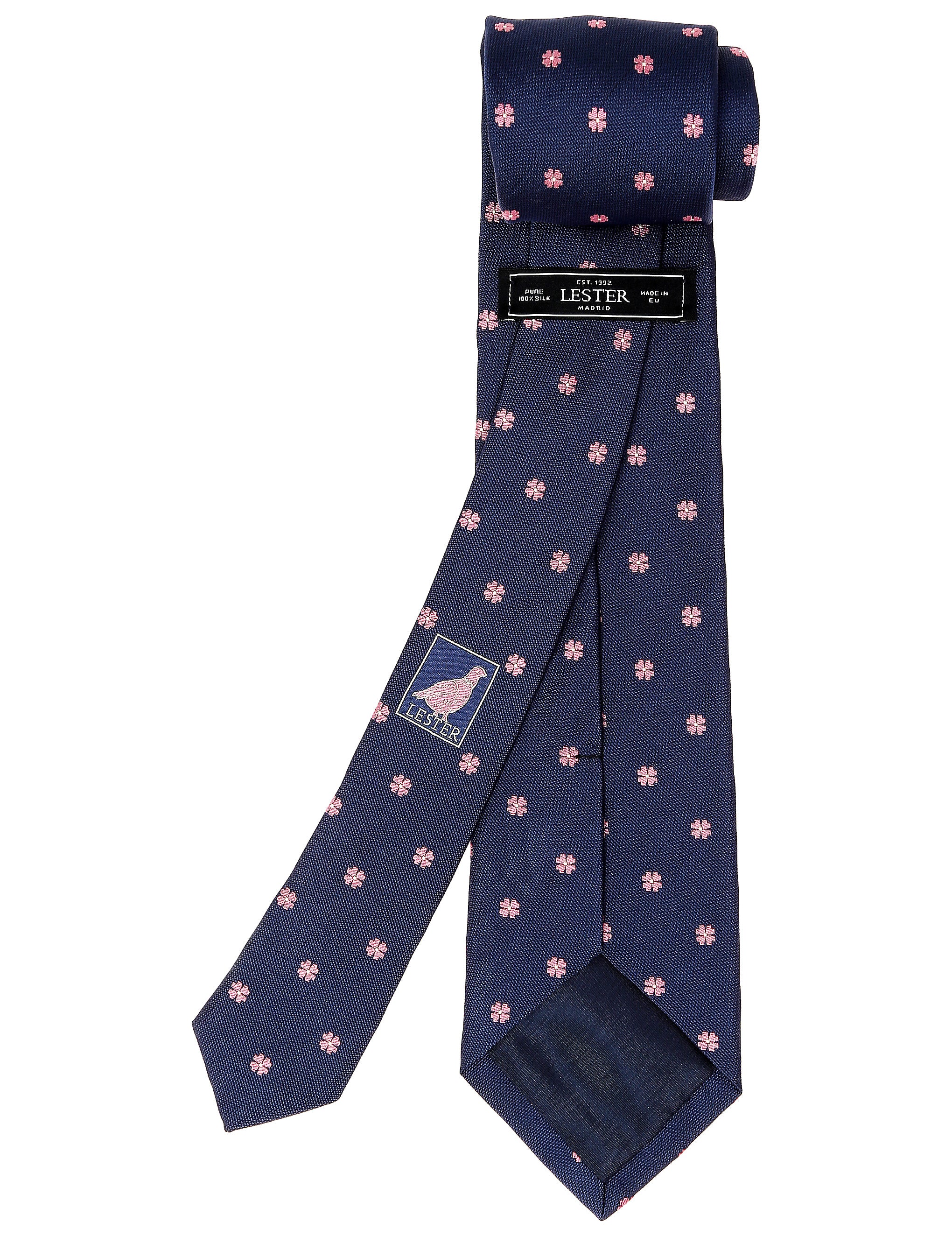 Corbata trebol Azul/rosa