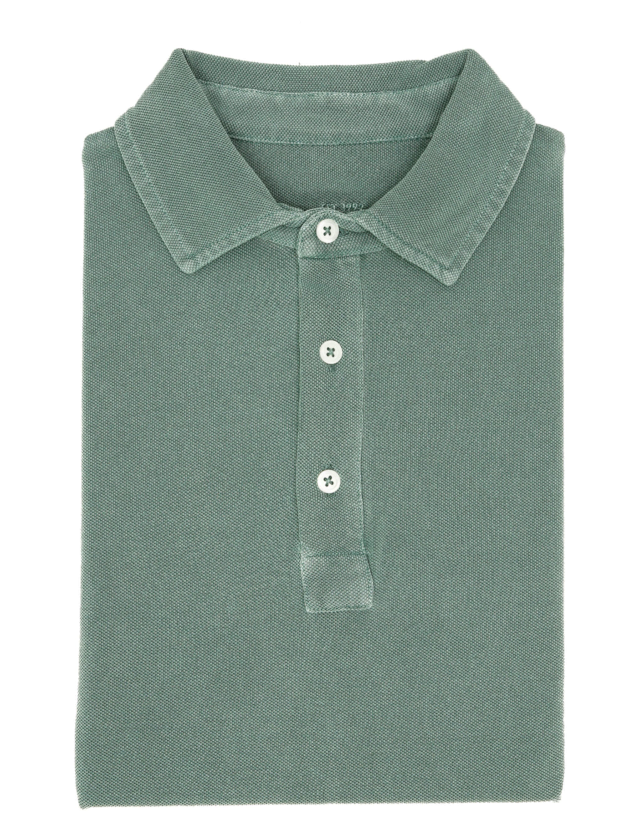 Polo pique lavado Verde oscuro