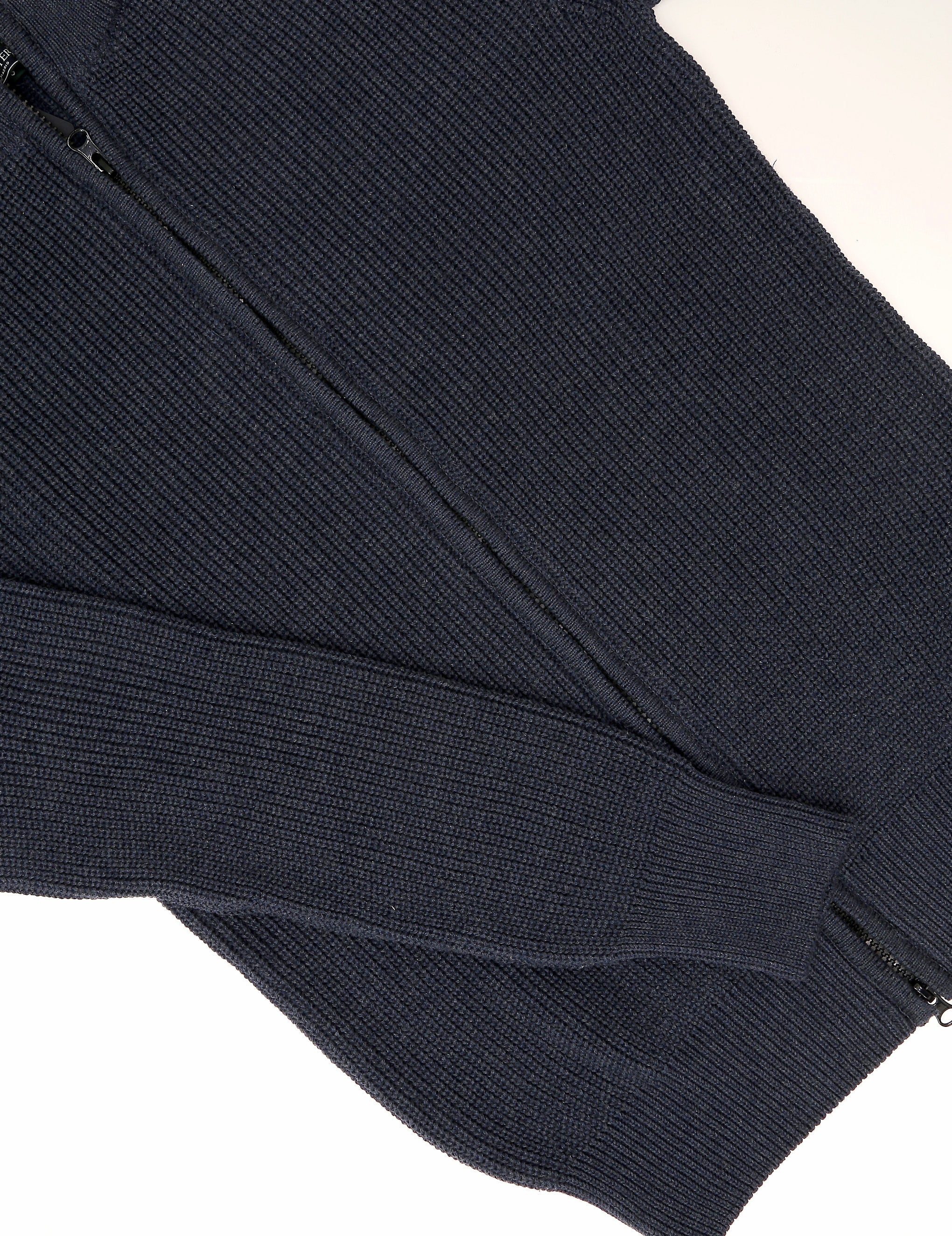 Cardigan algodón cremallera Azul