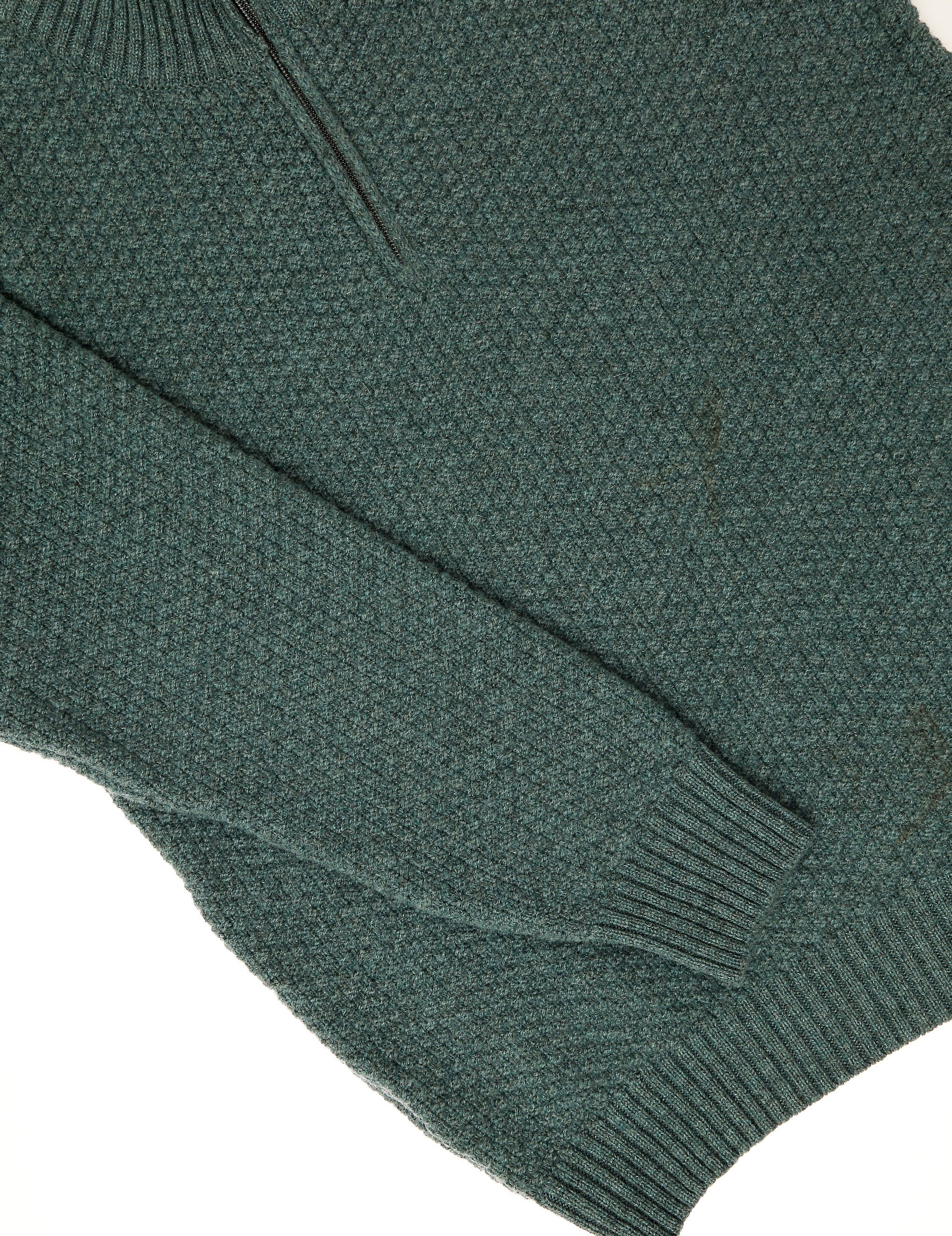 Jersey cremallera punto arroz Verde