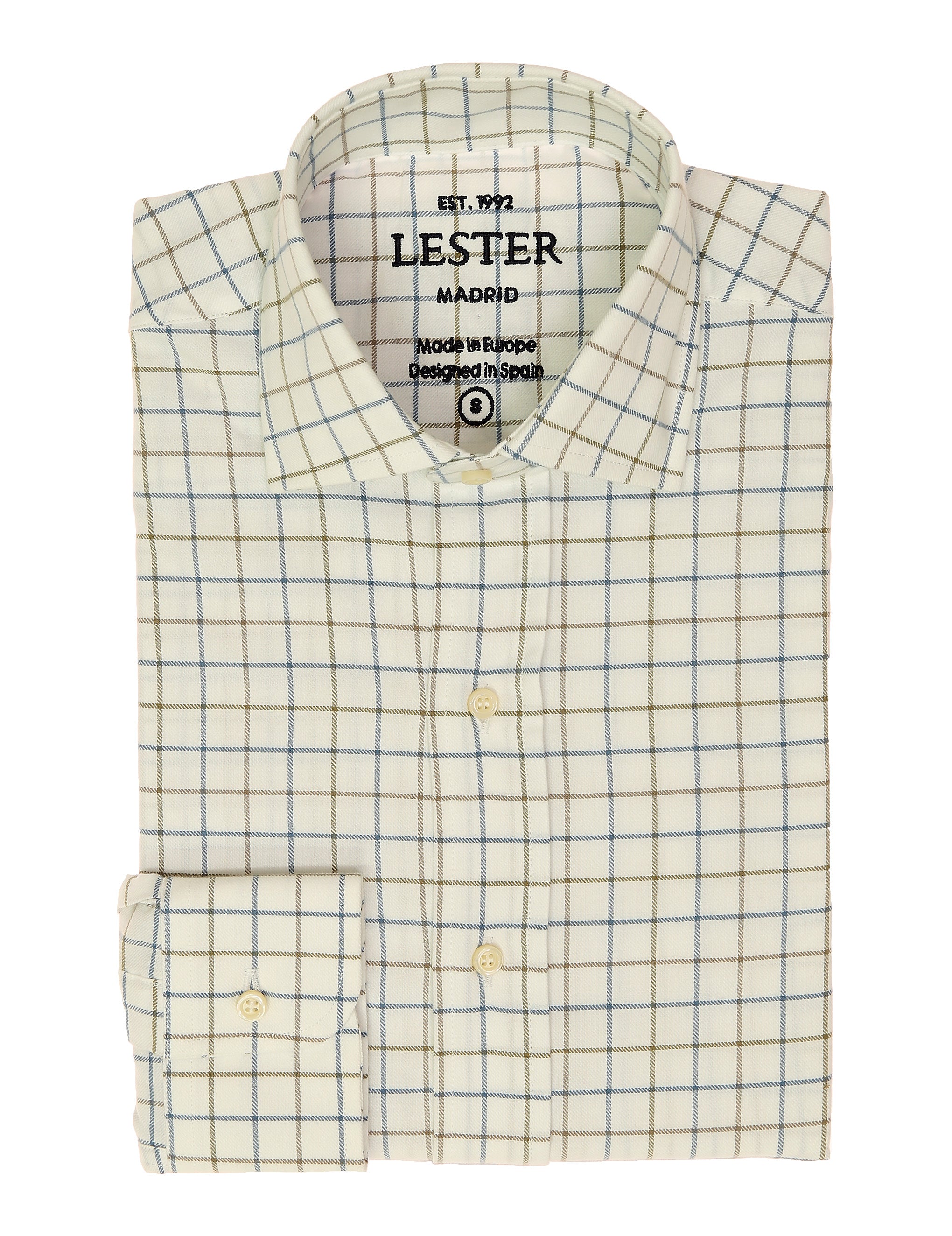 Camisa sport viela cuadro medio Azul/beige
