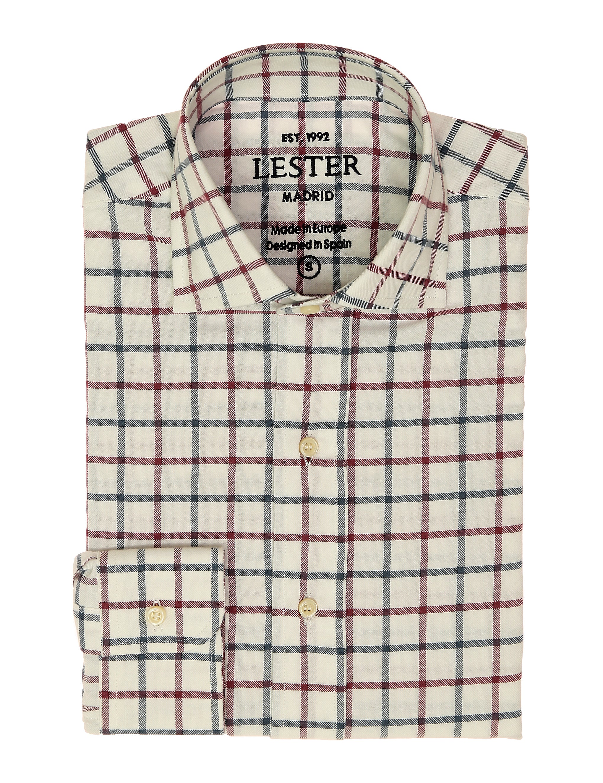 Camisa sport viela cuadro grande Azul/burdeos