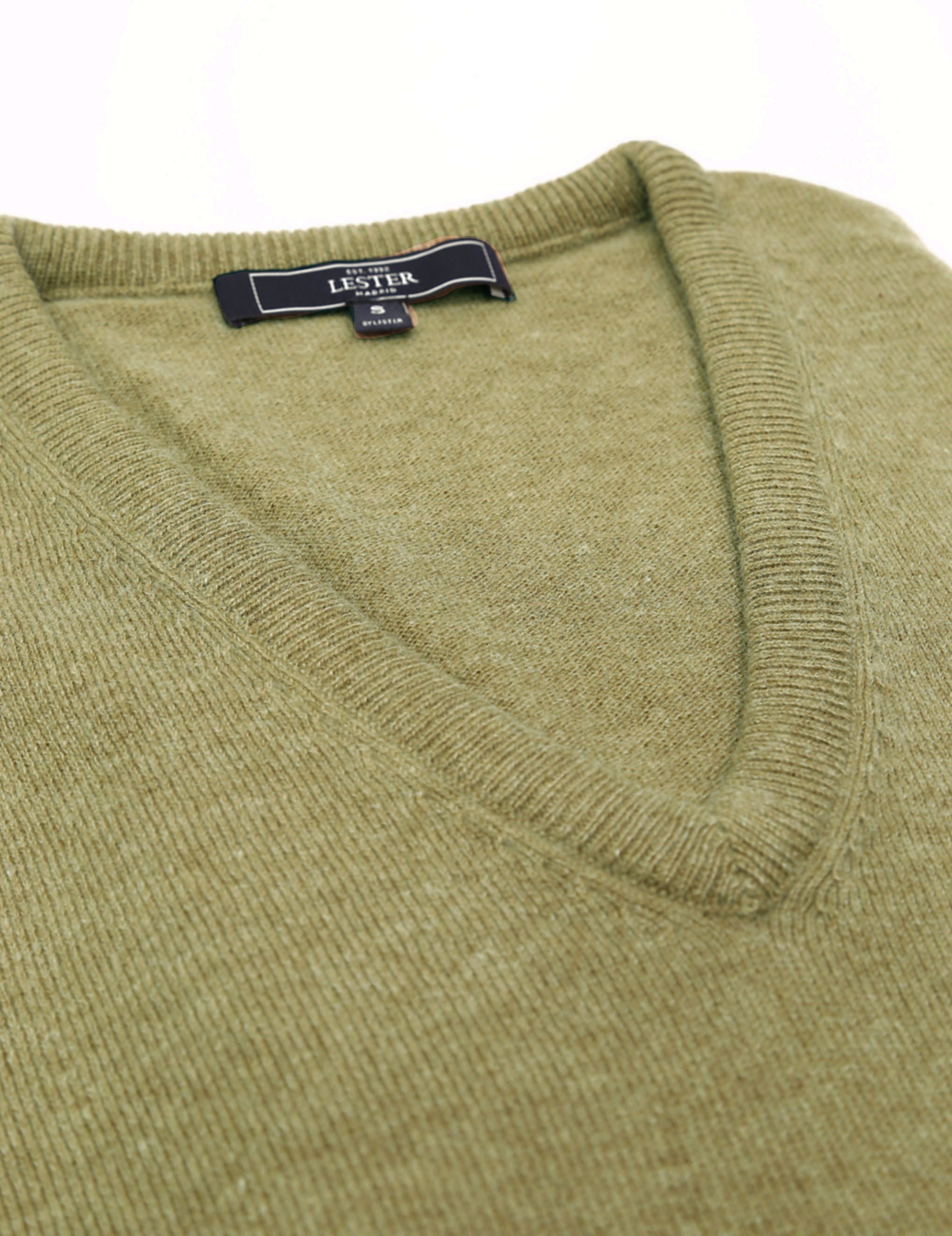 Jersey cashmere pico Verde claro