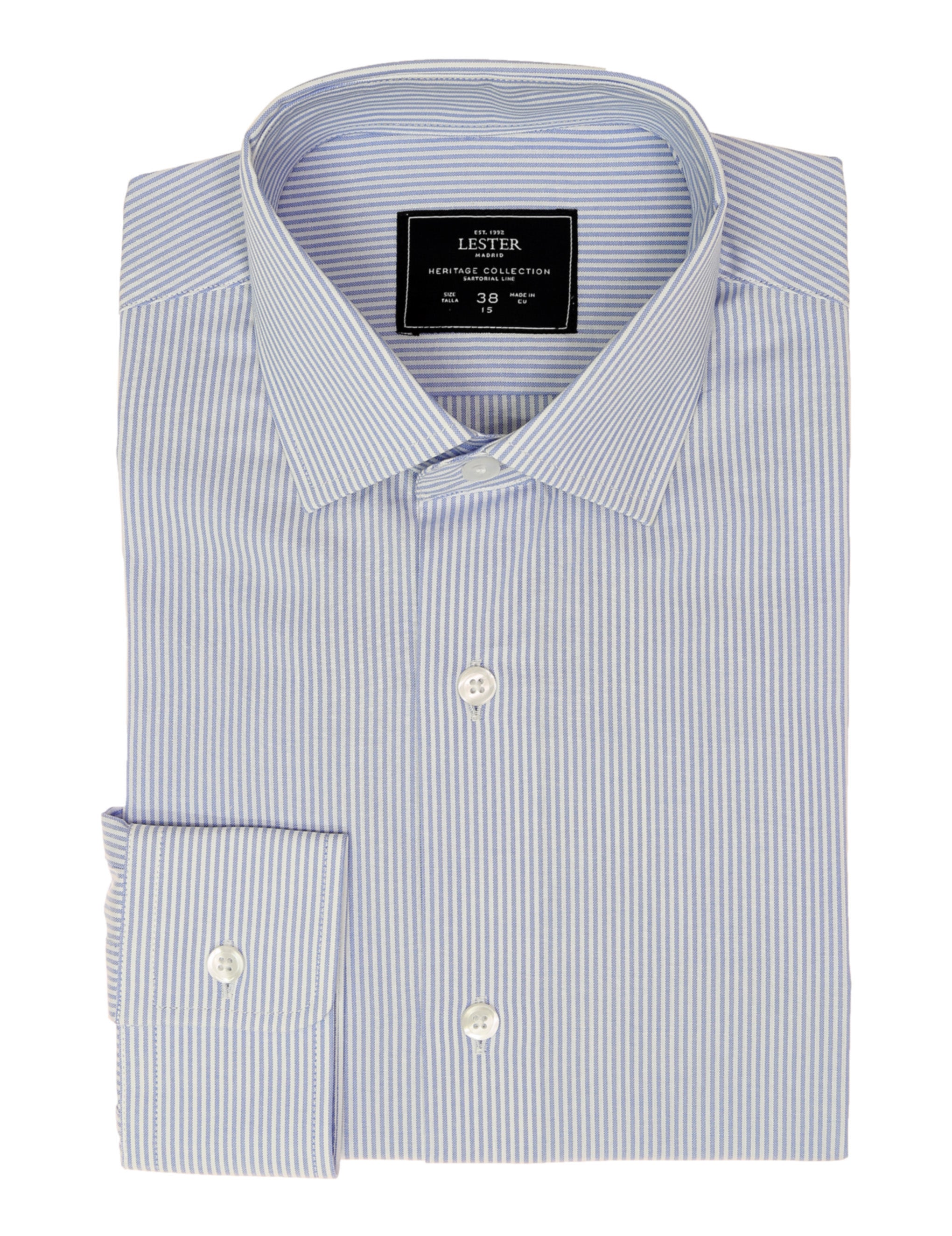 Camisa vestir raya media Azul