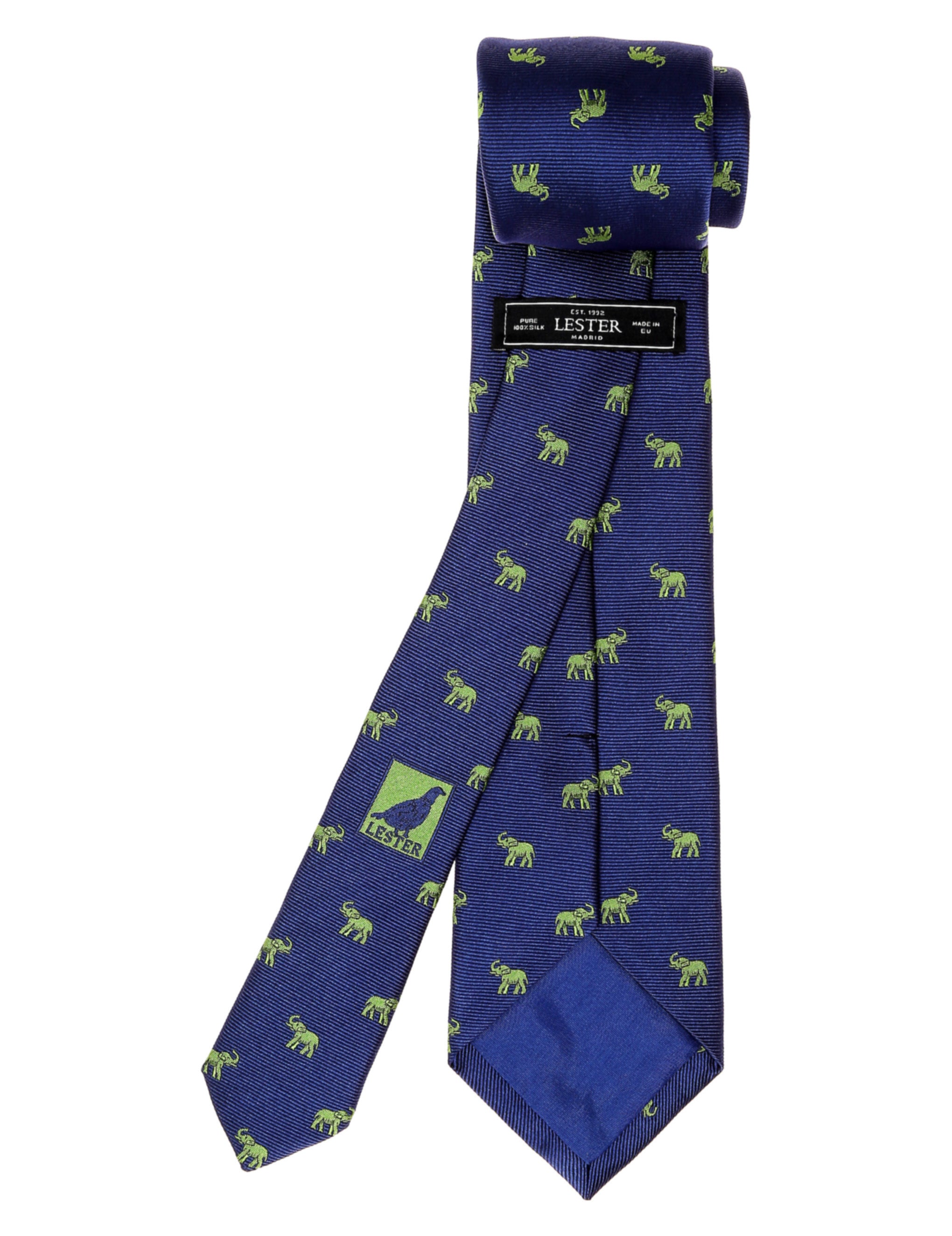 Corbata elefantes Azul/verde