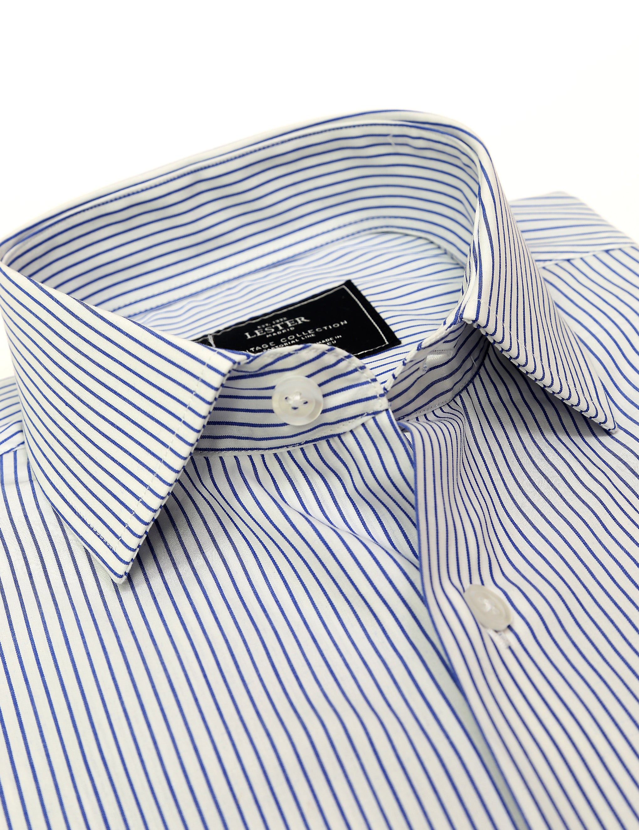 Camisa vestir raya separada Azul