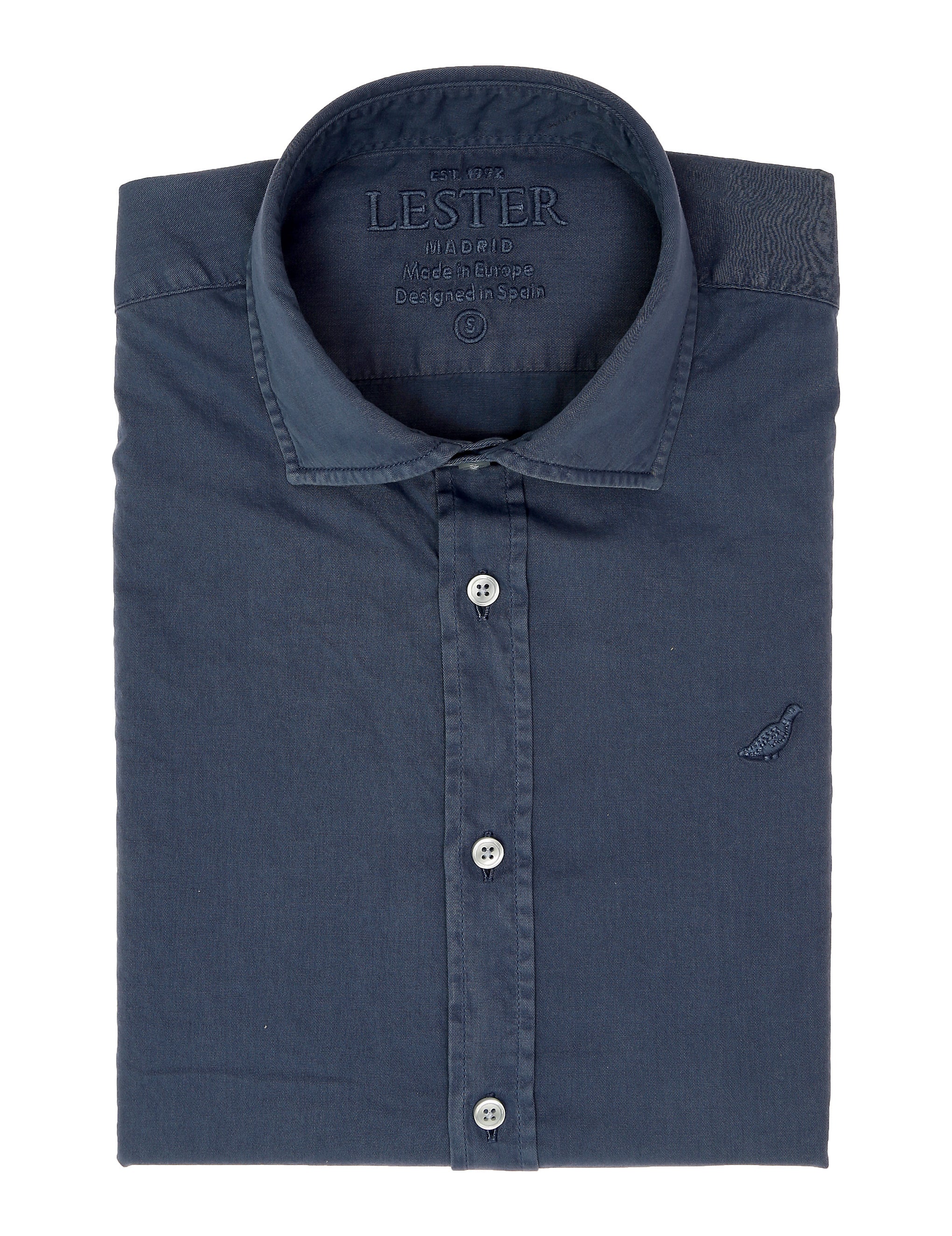 Camisa sarga tintada Azul oscuro