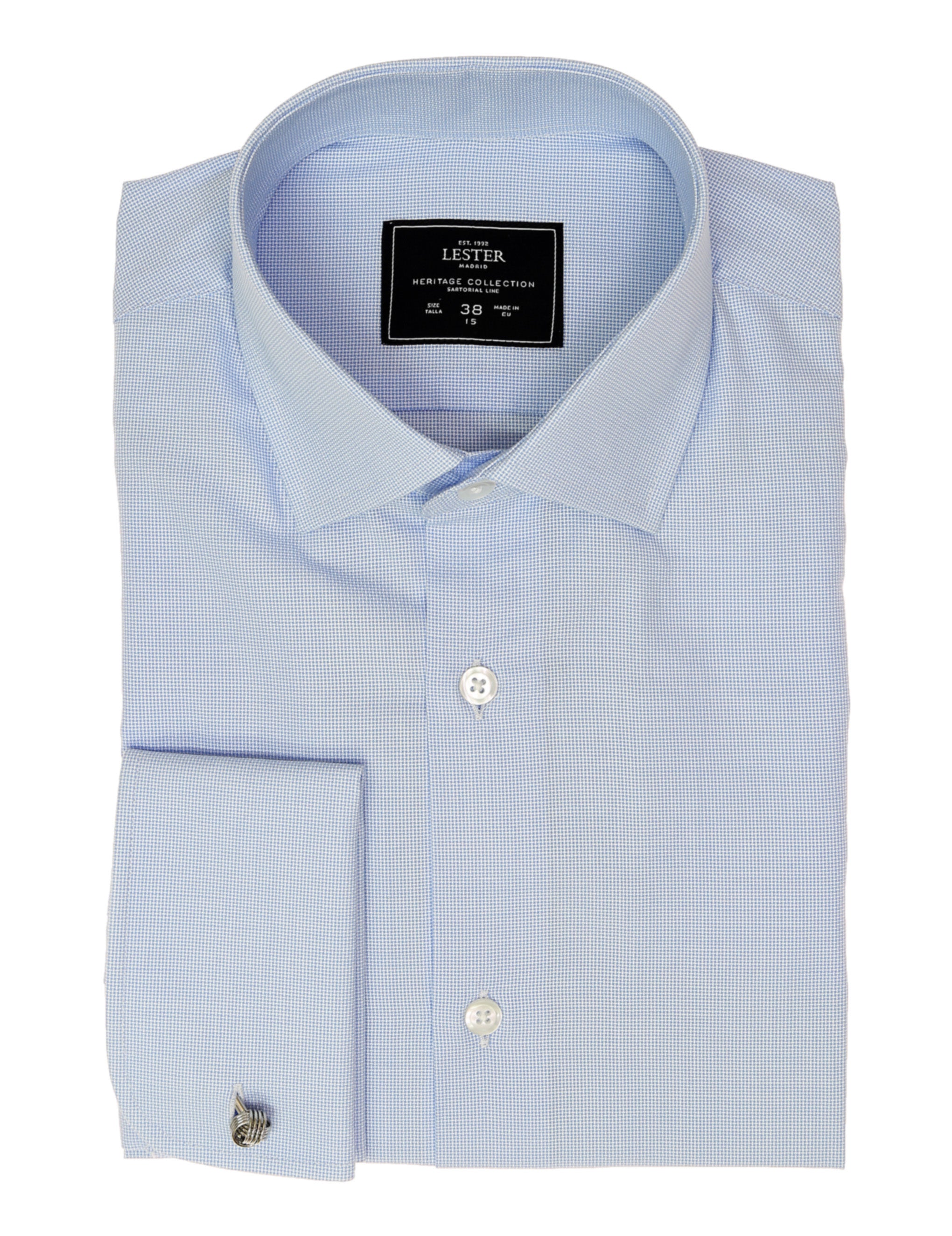 Camisa vestir semilisa Azul