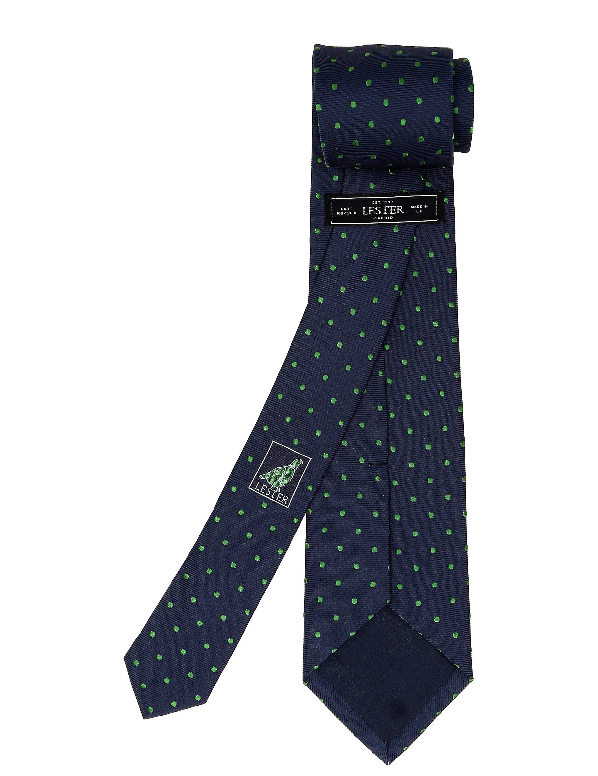 Corbata pois saglia Azul/verde