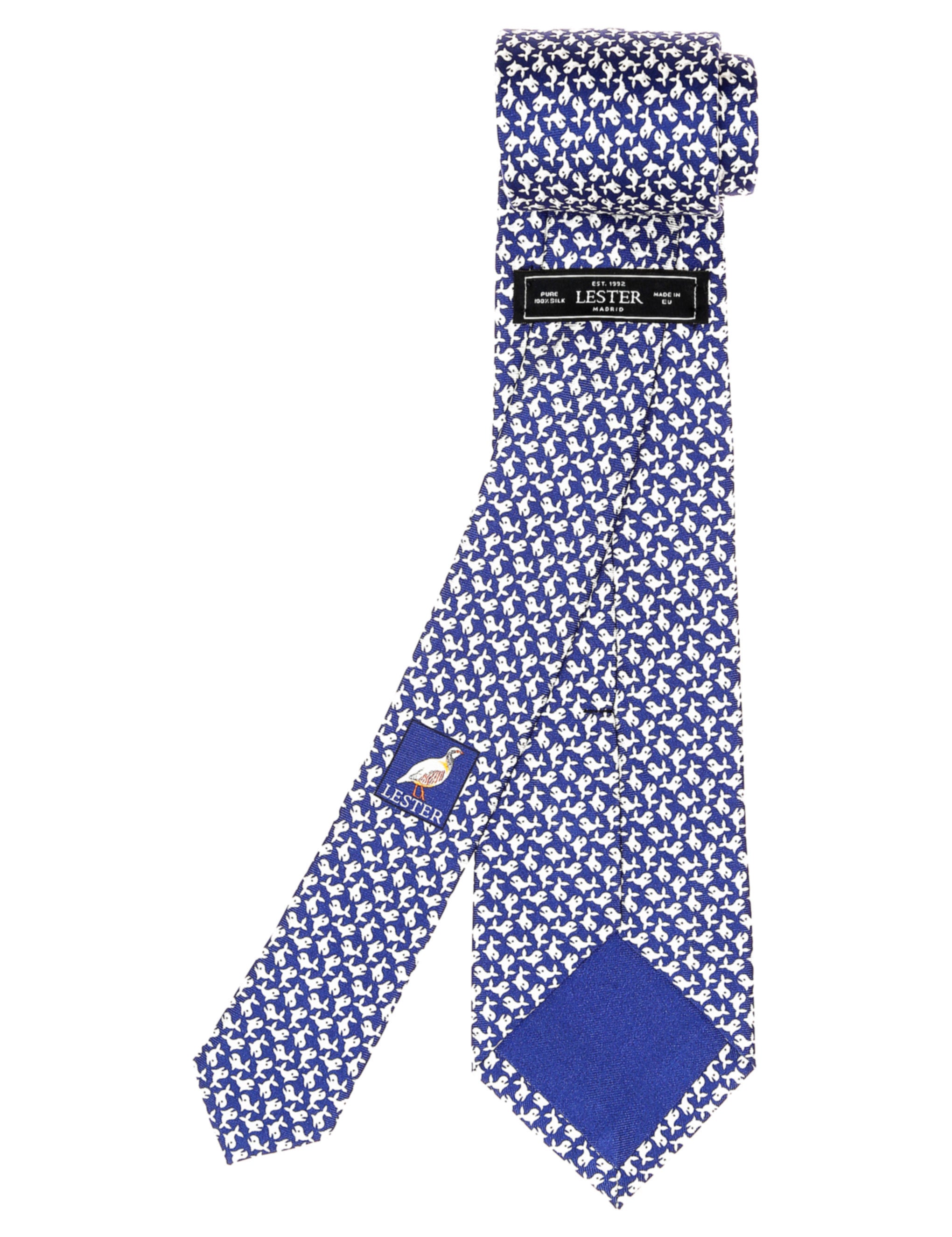 Corbata ballenas Azul/gris
