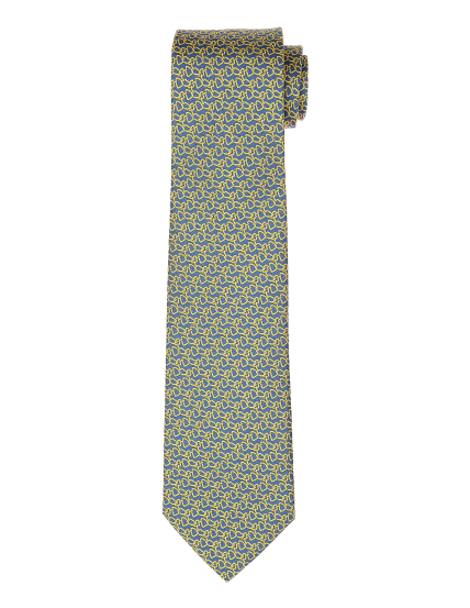 Corbata cadena horizontal Azul/amarilla