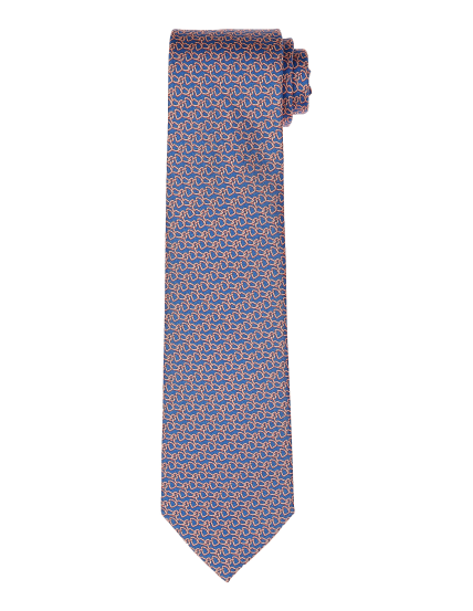 Corbata cadena horizontal Azul/rosa