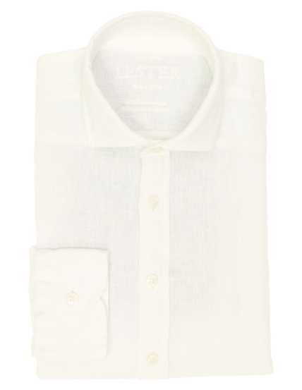 Camisa lino lisa lavada Blanco