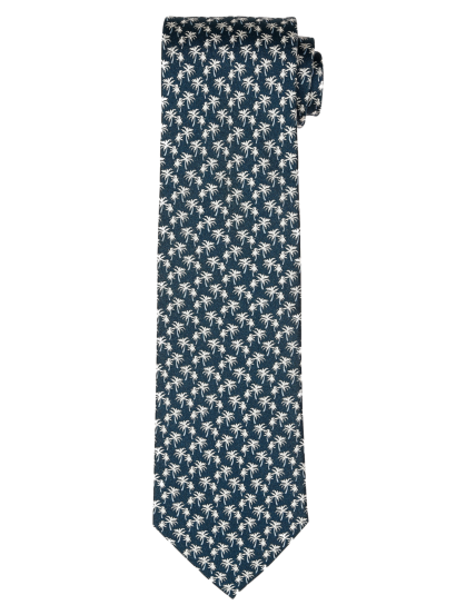 Corbata palmeras Azul/gris