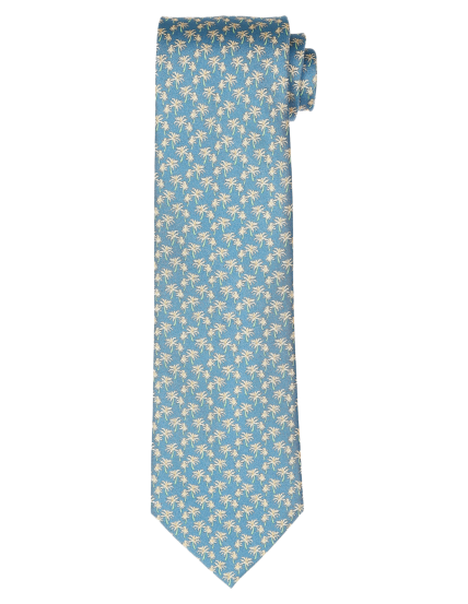 Corbata palmeras Azul/beige