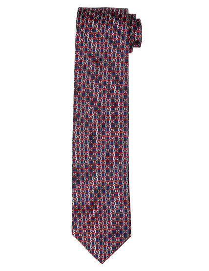Corbata cadena bicolor Azul/rojo
