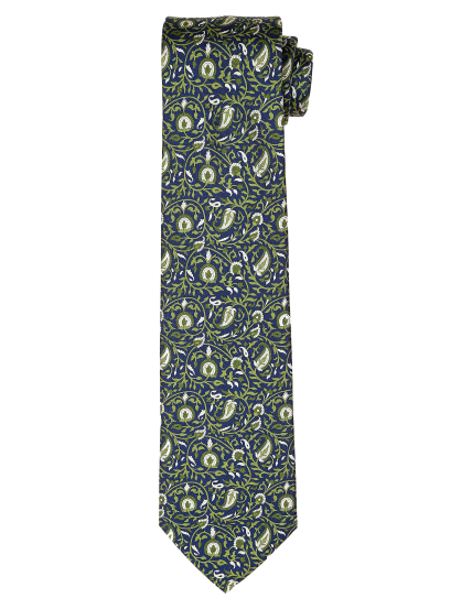 Corbata flor cashmere Azul/verde