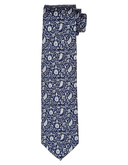 Corbata flor cashmere Azul/azul