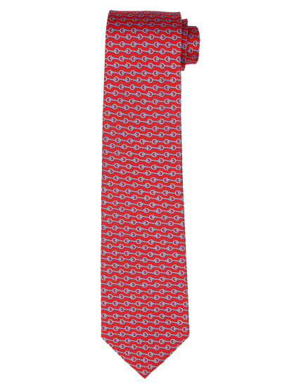 Corbata estribos horizontales Rojo/azul