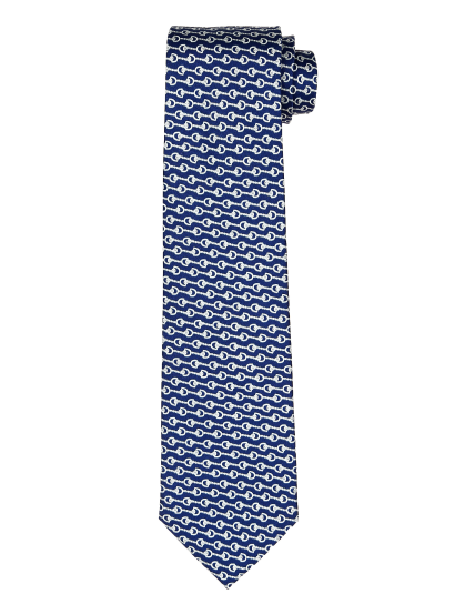 Corbata estribos horizontales Azul/azul
