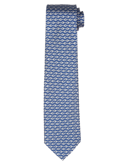 Corbata estribos horizontales Azul/blanco