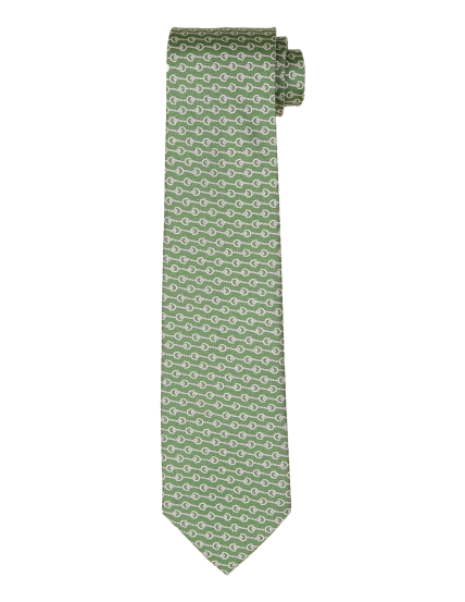 Corbata estribos horizontales Verde/blanco