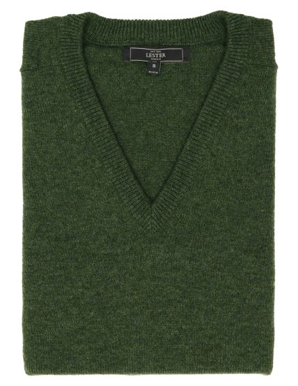 Jersey lana pico Verde caza