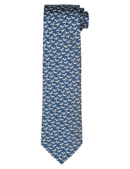 Corbata teckel Azul/gris