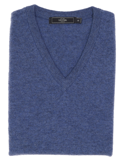 Chaleco sin mangas lana Azul medio