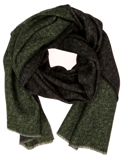 Foular lana bicolor Verde/gris