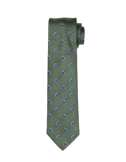 Corbata tortugas Verde/azul