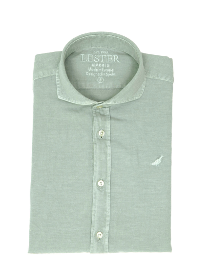 Camisa lino algodón lavada Verde claro