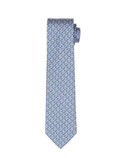 Corbata estribos Azul/blanco