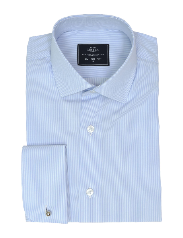 Camisa vestir raya fina Azul