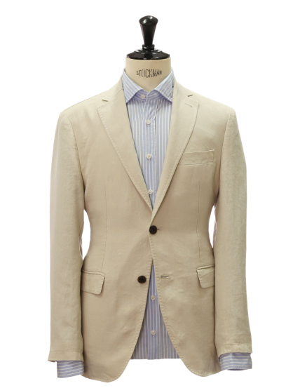 Chaqueta lino  lavada Beige
