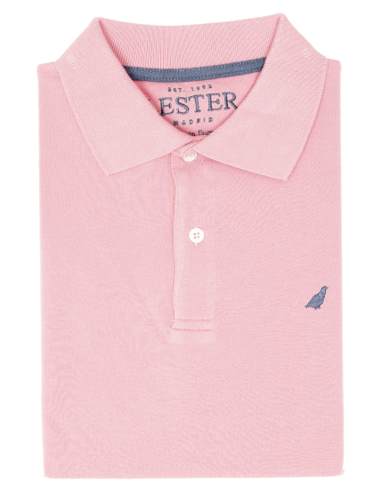 Polo pique manga corta Rosa