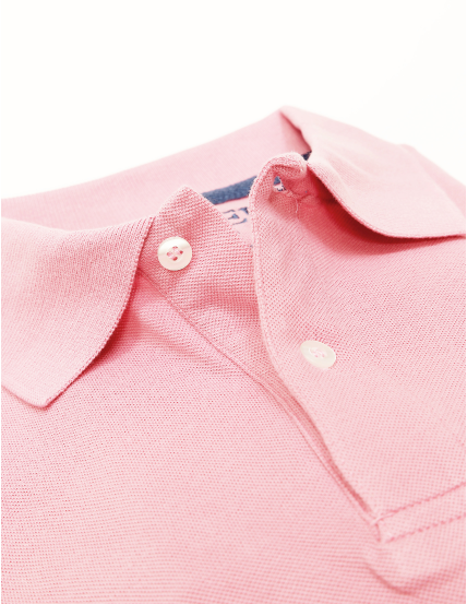 Polo pique manga corta Rosa