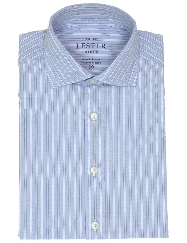 Camisa sport popelin raya doble Azul