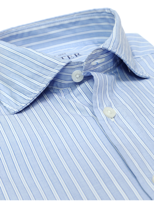 Camisa sport popelin raya doble Azul 2