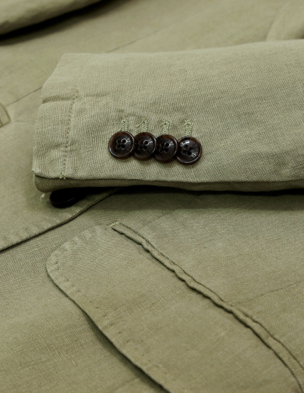 Chaqueta lino  lavada Verde