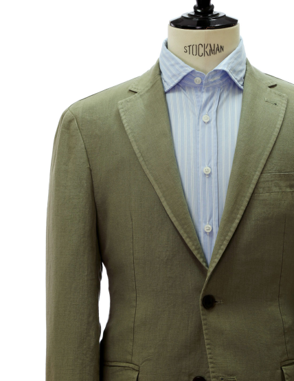 Chaqueta lino  lavada Verde