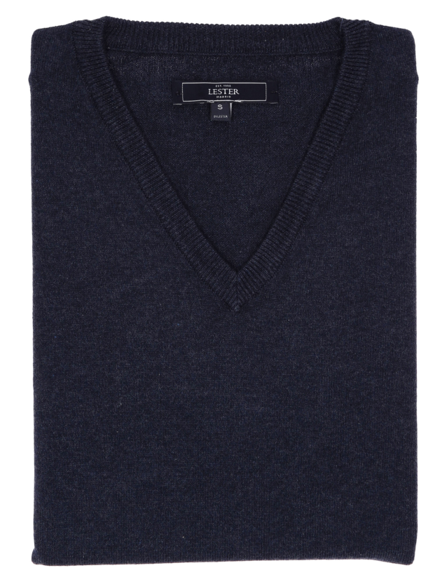 Jersey pico algodón Azul oscuro