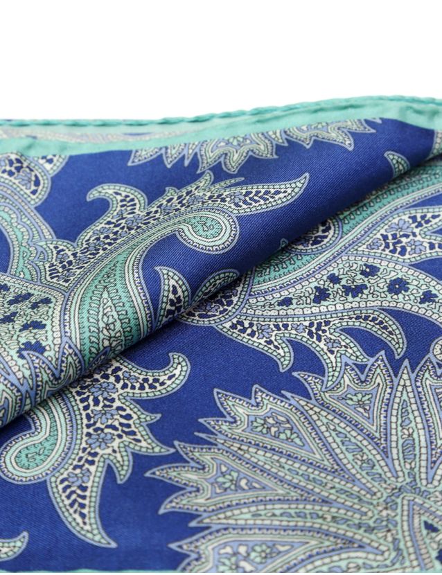 Pañuelo seda cashmeres Azul/verde 2