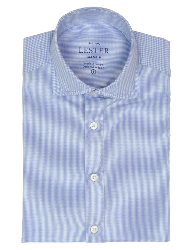 Camisa sport oxford vichy Azul