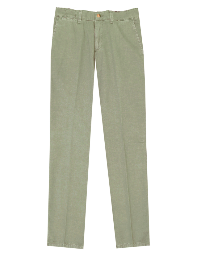 Pantalón lino algodón tencel Verde claro
