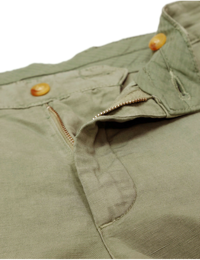 Pantalón lino algodón tencel Verde claro 2