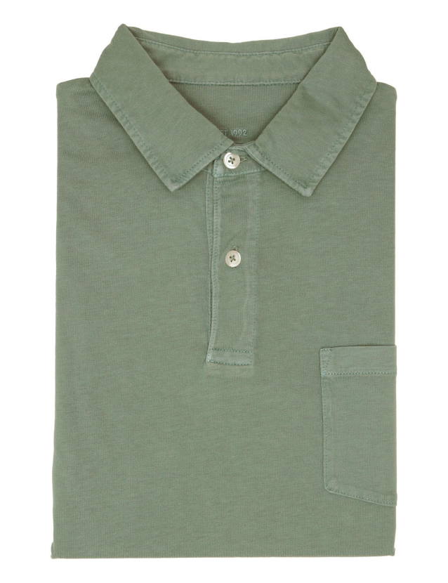 Polo jersey lavado Verde claro
